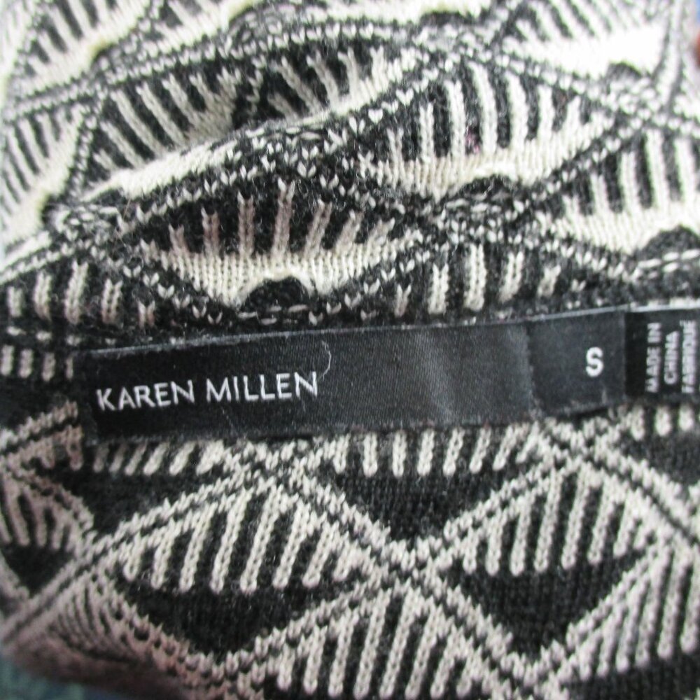 Karen Millen Turtleneck Black White 100% Wool Pullover Chic Warm - Picture 6 of 7